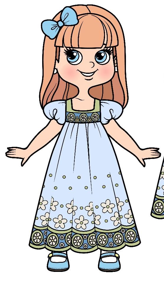 Boneca de papel com vestido para vestir